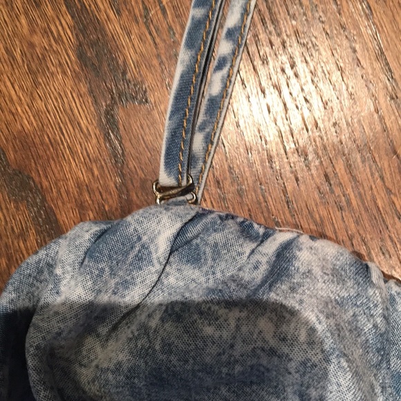 NWT Promesa Counting Clouds Acid-Wash Denim Skirt Romper. Size L - Picture 5 of 12